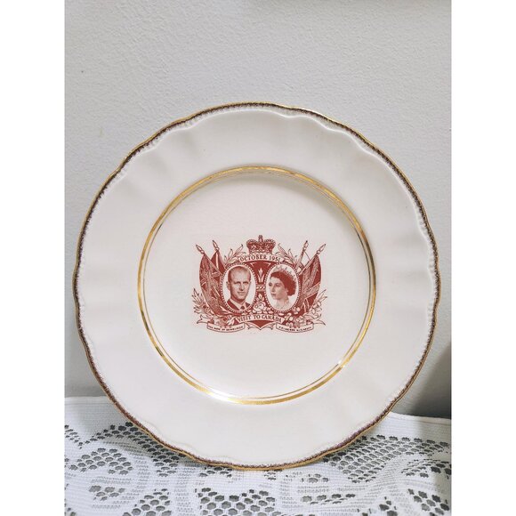 1951 Cassidian 22K Gold British Royal Visit to Canada Plate - Picture 1 of 10